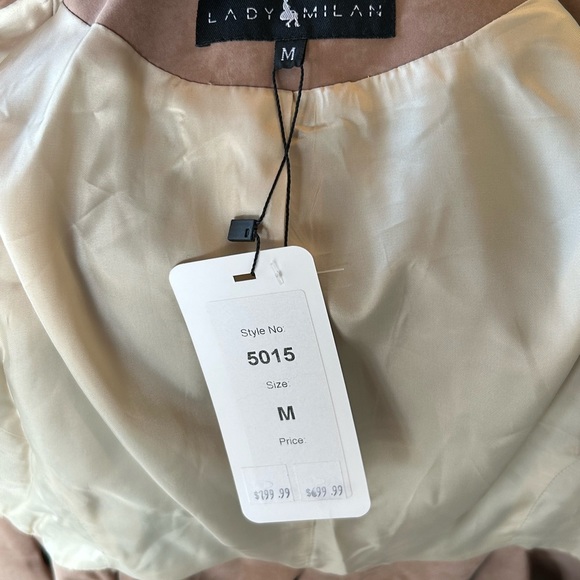 Lady Milan peplum blazer size M new with tags in marled Carmel. - Picture 7 of 9